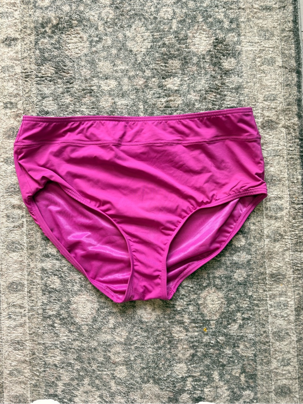 Lands' End Women's High-Rise Swim Briefs - Fuchsia
